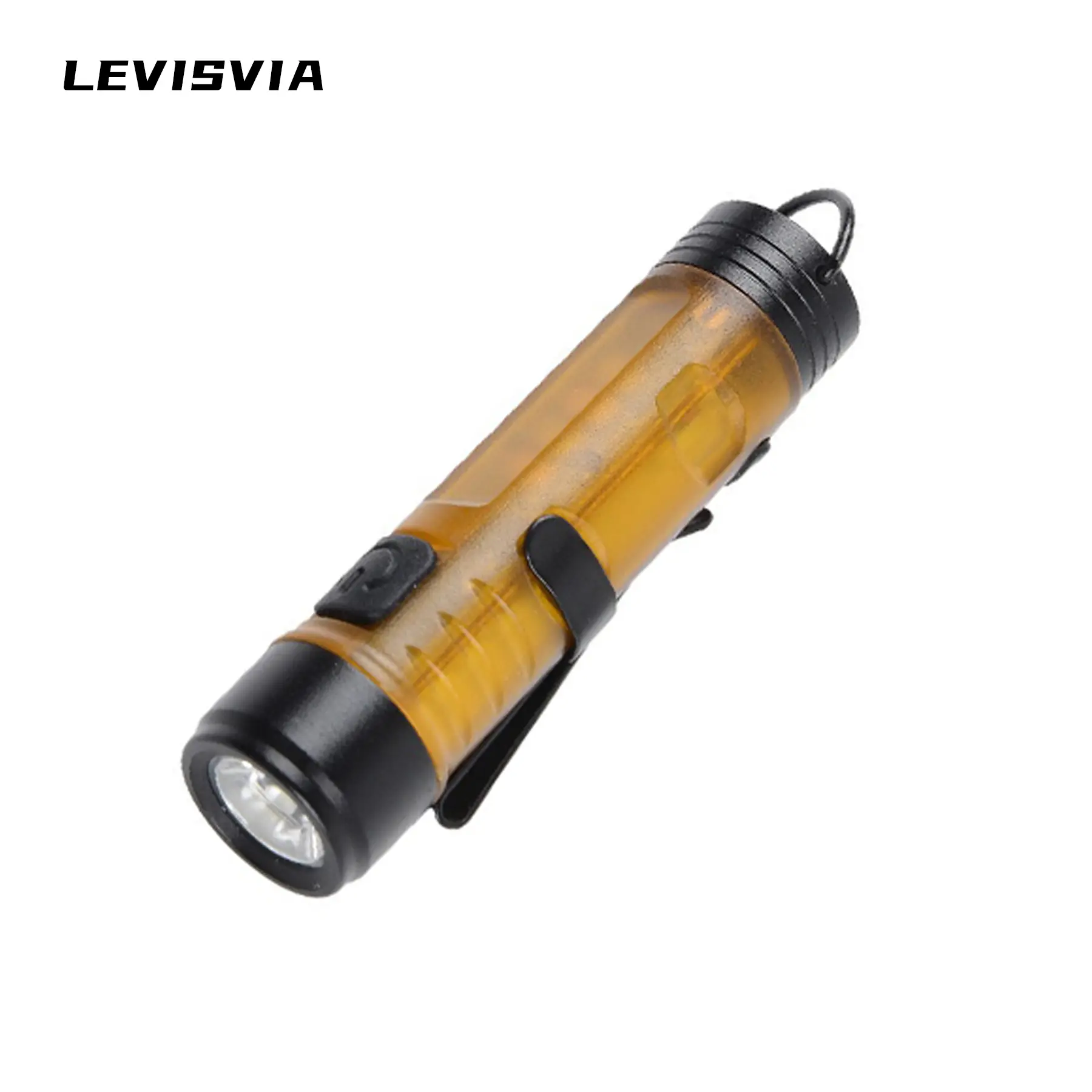 LEVISVIA Pocket-Sized Rechargeable EDC Flashlight, 300 Lumens, USB Type-C Interface, Clip-On Keychain Light, Portable Mini LED Flashlight for Camping, Hiking, Outdoors Emergencies