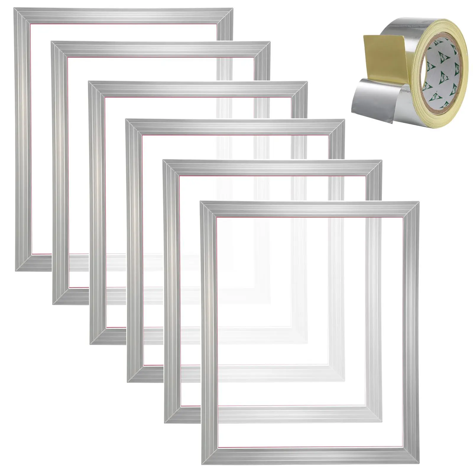 【summerfinds】VEVOR Screen Printing Kit, 6 Pieces Aluminum Silk Screen Printing Frames, 16x20inch Silk Screen Printing Frame with 110 Count Mesh, High Tension Nylon Mesh and Sealing Tape for T-shirts DIY Printing
