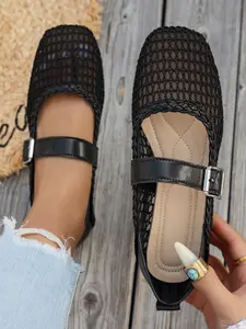 Women's Flat Shoes Fashion Mesh Outdoor Casual Breathable Slip-On Loafers, Comfortable Walking Sneakers for Daily Wear