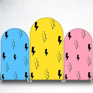 Lightning Bolt Arch Backdrop Cover for Rock and Roll Party