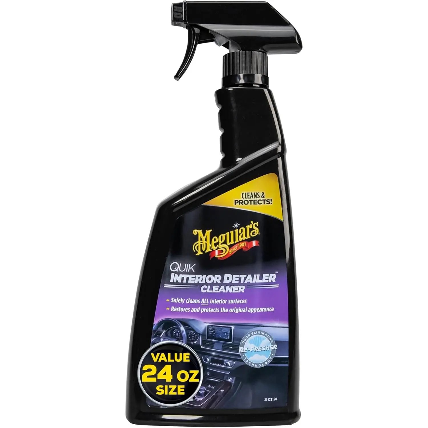 Meguiar's Quik Interior Detailer - 24oz Car Cleaning Agent, Interior Detailing Products, Deep Cleaning Surface & Upholstery Cleaner, UV Protection Automotive Protectant Spray with Easy Apply, High Lubricity, Spray Bottle