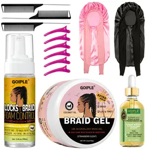 Smoothing Braid Gel for Perfect Braids, Locs, and Twists - High Shine, Frizz-Free, and Long-Lasting Hold Haircare Foam Moisture  Mousse Repair Salon