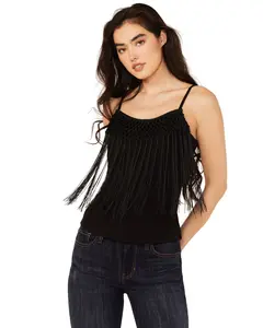 Idyllwind Women's Farriswood Fringe Tank Top - Iwfa24k32-Blk