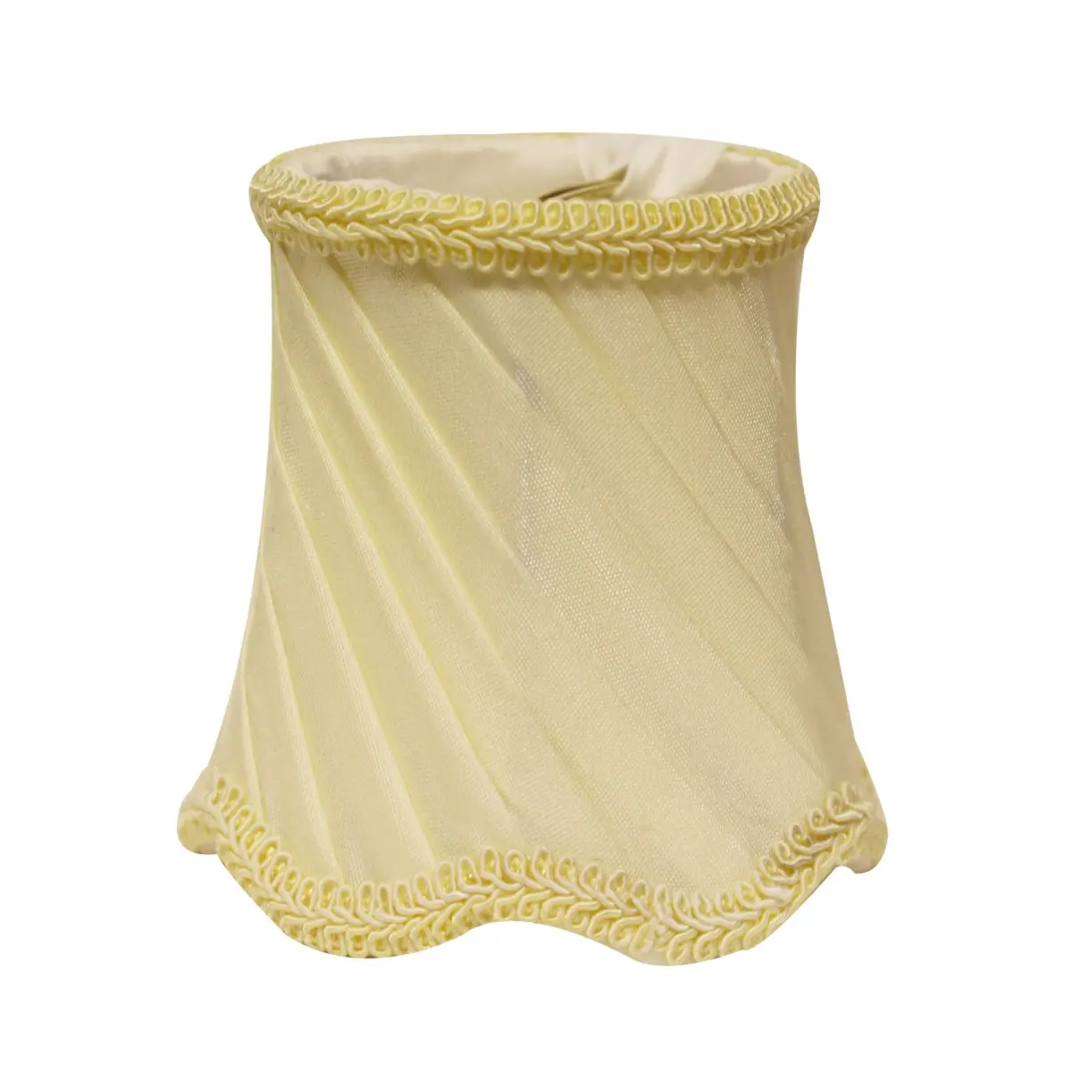 HomeRoots 470099 Farmhouse Softback Silk Lampshades - 4 in. Slate Grey Swirled Oyster Shades with White Liner, Set of 6 Solid Metal Lighting Accessories, Braided Trim, Standard Harp Compatible, Bulbs Required, Indoor