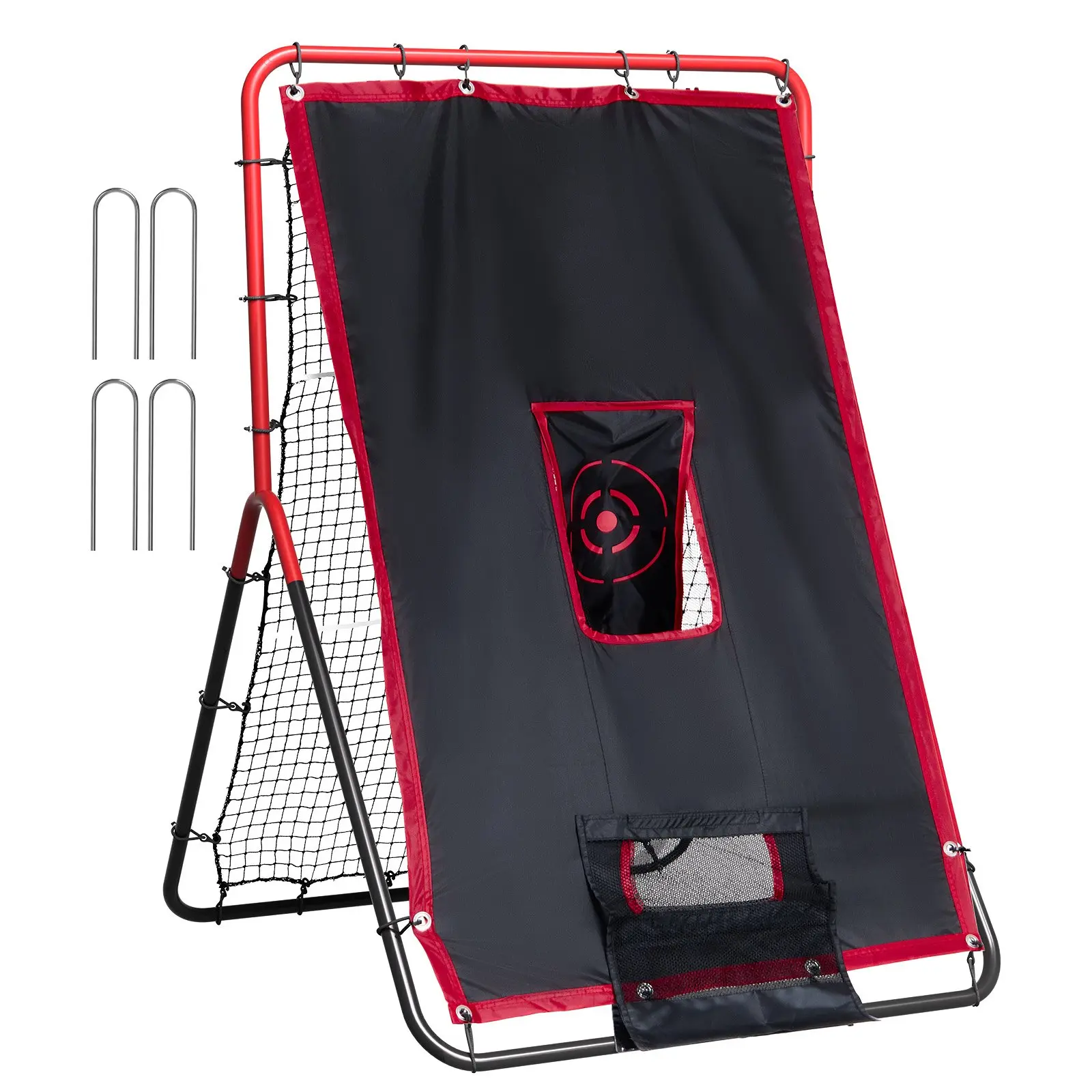 【Summerfinds】VEVOR 3.5x4.5 ft 2-in-1 Switch Hitter Pitch Training Equipment, Baseball & Softball Rebounder Net, Batting Practice Gear for Fielding/Throwing Practice, Batting Practice Equipment
