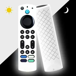 L-RDC001  Remote Cover for Fire Stick 4k+ Max,Toshiba, Insignia Fire Tv Remote Cover, Silicone Case Glow in The Dark (White)