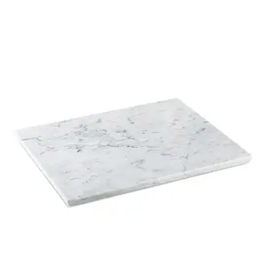 Italian Natural Marble Cutting Board for Kitchen, Hand Crafted Marble Slab for Cheese, Charcuterie, Pastry Board - Wedding Gift, House Warming Gift(Bianco Carrara)