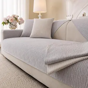 Solid Color Sofa Cushion Cover, 1 Count Waterproof Sofa Seat Cover, Anti Slip Sofa Seat Protector for Home Living Room Bedroom Hotel Dormitory, Washable Sofa Slipcover, Soft Sofa Protector, Couch Sofa Protector, Washable Furniture Protectors