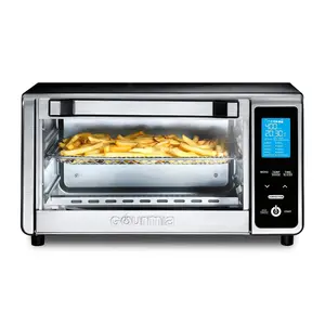 Gourmia 160oz Toaster Oven Air Fryer Gray 4-Slice 11 Cooking Functions