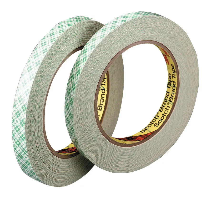 Scotch Double-Sided Coated Paper Large Roll Tape - 1 in x 36 yd (36 yd), Non-Stick Liner, Ideal for Signs, Bulletin Boards, Charts