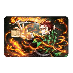 Tanjiro Kamado Credit Card Sticker, Demon Hunter Debit Card Skin Cover, Lightning Style Card Cover, Ultra Thin Waterproof Scratch Resistant, Gift for Anime Fans