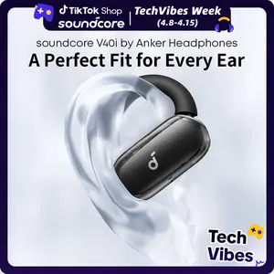 soundcore V40i by Anker, Open-Ear Headphones, Clear Design, Lidless Case, 4 Adjustable Positions for Every Ear Size, Richer Bass, IP55, 21H Playtime, AI Clear Calls, Bluetooth 5.4, App Control