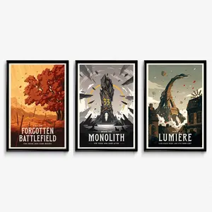 Clair Obscur: Expedition 33 Travel Poster Bundle of 3 - Wall Art Decor Gaming Gift Clair Obscur: Expedition 33 Travel Poster Bundle of 3 - Wall Art Decor Gaming Gift