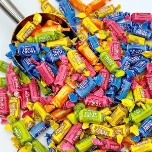 Tootsie Fruit Chews Candy - 2 Pounds Bulk Bag, Fruit Chews Rolls, 5 Assorted Flavors, Soft & Fruity Taffy Candy, Individually Wrapped Gluten Free Treats