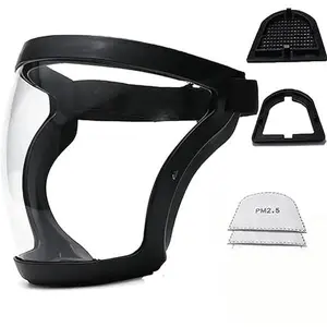 Unisex Full-Face Transparent Protection Mask with Adjustable Buckle - Reusable, Heat-Resistant Facial Shield, Beauty & Dental Security Gear, Full Coverage Kitchen Utensil for Work, Outdoor Use