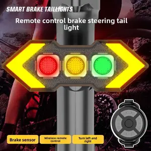 Smart Remote Control USB Rechargeable Bike Turn Signal Light, Ultra-Bright Night Riding Brake Tail Lamp, Bicycle Safety Warning Light