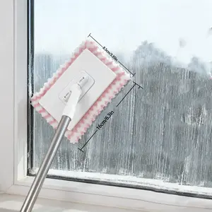 Mini Glass & Wall Cleaning Mop with 360° Rotatable Head, Cloth Clip Design, Hands-Free Cleaning Tool, Fits Most Towels, Includes 10 Cleaning Cloths steam mop for floors