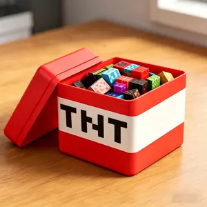 Tnt Storage Box 200pcs, 3D Magnetic Building Blocks Model Set, Stem Montessori Creative Toy, Suitable for Boys Girls Ages 3-8, Birthday Gift