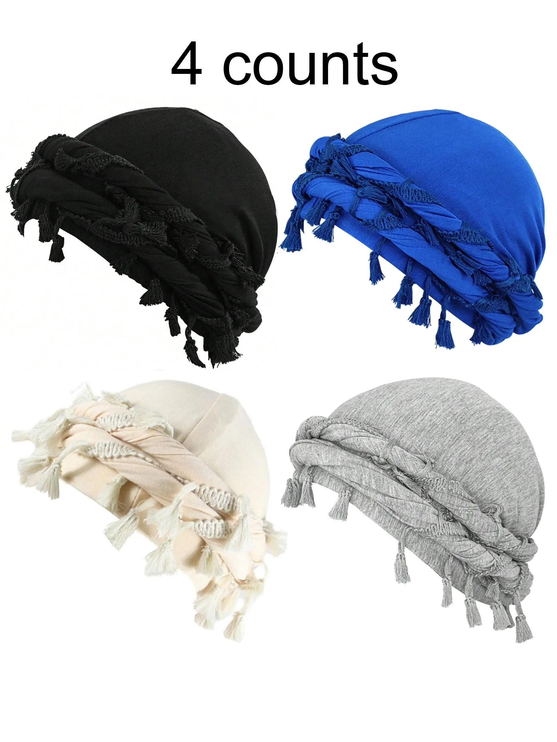 Solid Color Turban Hat, Fashion Hat, Boho Style Hair Accessories for Women & Girls, Vintage Trendy Hair Accessories for Daily Wear, All Seasons Use, Fitted Design, Vintage Appeal, Hair Wraps