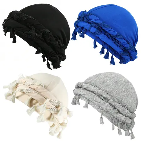 Solid Color Turban Hat, Boho Style Hair Accessories for Women & Girls, Vintage Trendy Hair Accessories for Daily Wear, All Seasons Use, Fitted Design, Vintage Appeal, Hair Wraps, Casual Headwear
