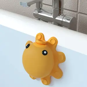 Bathtub Overflow Drain Cover Tub Soak Bath Cover Adds Inches of Water for Deeper Bath Silicone Yellow