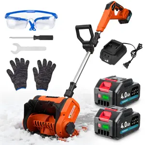 YOFIDRA 12-Inch Cordless Snow Shovel, 800W Brushless Electric Snow Blower with Dual 4.0Ah Battery & 1.5A Fast Charger, 20ft Throwing Distance, 7in Cleaning Depth for Driveway & Patio Power Tool Home Heavy Duty Portable Handle