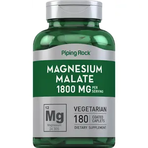 Piping Rock Magnesium Malate | 1800 mg | 180 Caplets | Vegetarian, Non-GMO, Gluten Free Supplement