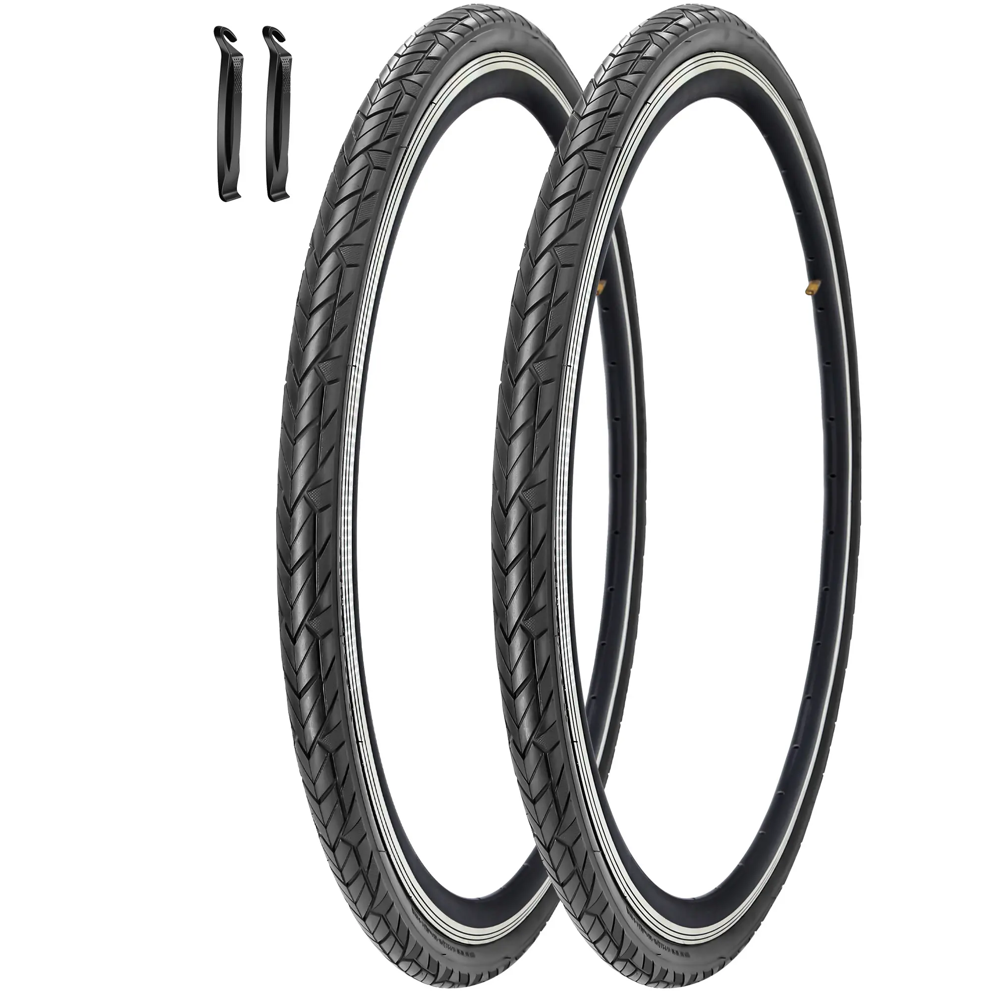 2 Pack 700C Road Bike Tires 700 x 35C 37-622 Folding Replacement Road Bike Tire for 700 x 33/34/35/36C Road Hybrid Commuter Trail Bicycles Tires Road Cycling Gear Bike Parts