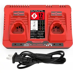 Dual Port M12 Charger Replacement for Milwaukee 12V  Charger 48-11-2412 48-11-2420 48-11-2411 48-11-2401 48-11-2440 48-11-2460
