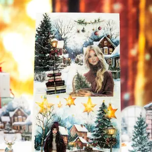 120pcs Christmas Pet Material Sticker Pack, DIY Diary Album Decoration, Hand Account Scrapbook Supplies, 4 Packs