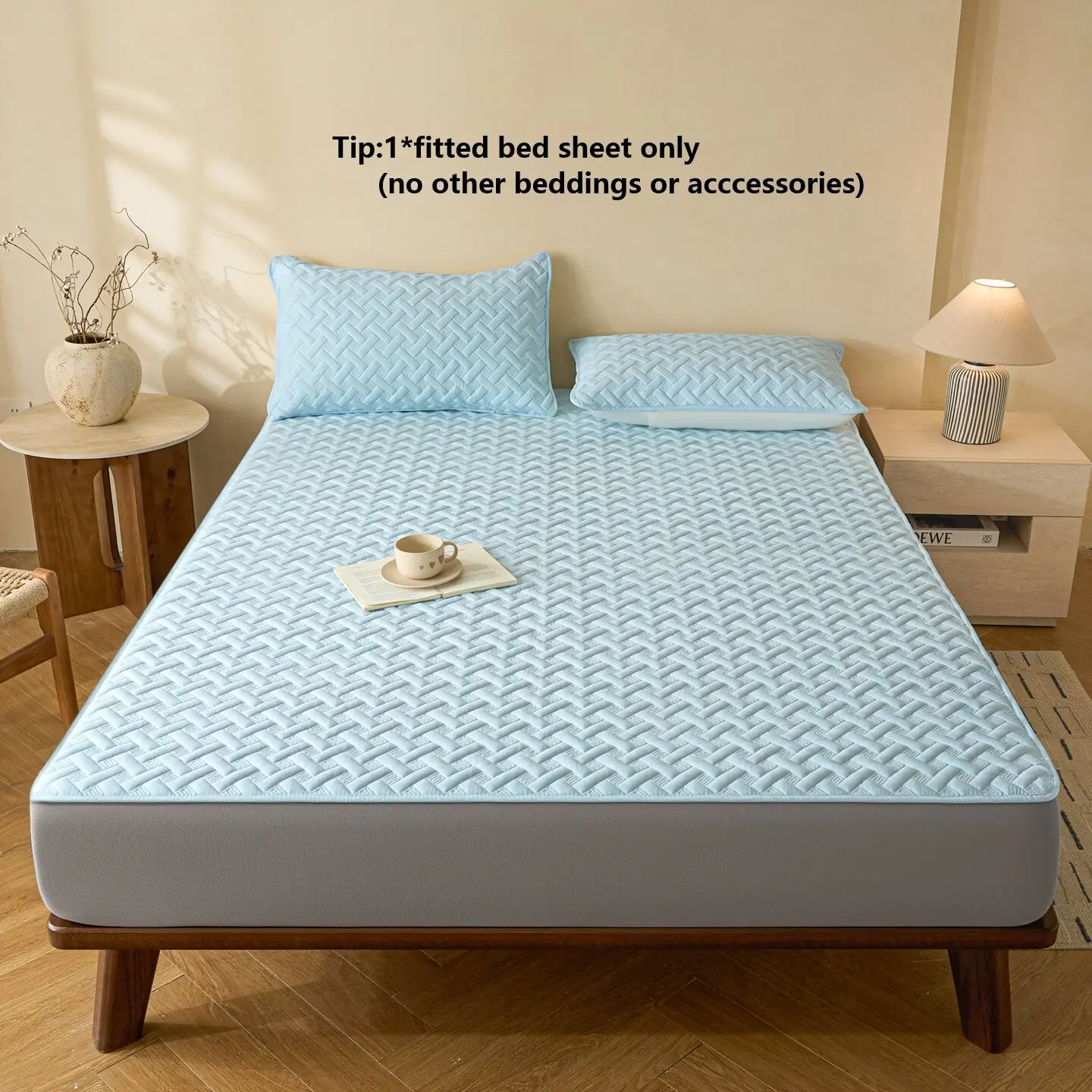 1pc Soft Skin-Friendly Dual-Layer Bed Sheet Protector, Thickened Filling, Durable, Breathable, Cool Sensation, Bed Mattress Cover