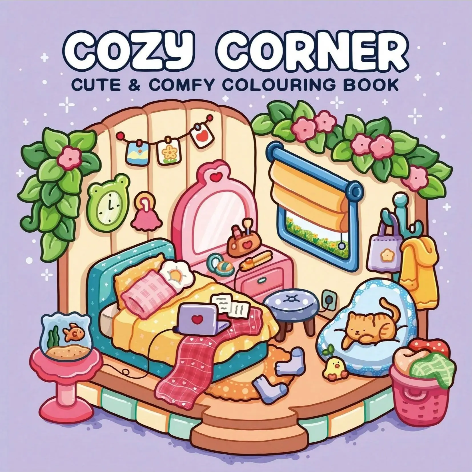 1pc COZY CORNER coloring book For Adults And Kids,Simple And Big Designs For Relaxat colouring books,suitable for boys and girls, zero foundation drawing to relieve stress, Art Therapy, Stress Relief, Therapeutic Coloring, Christmas gift