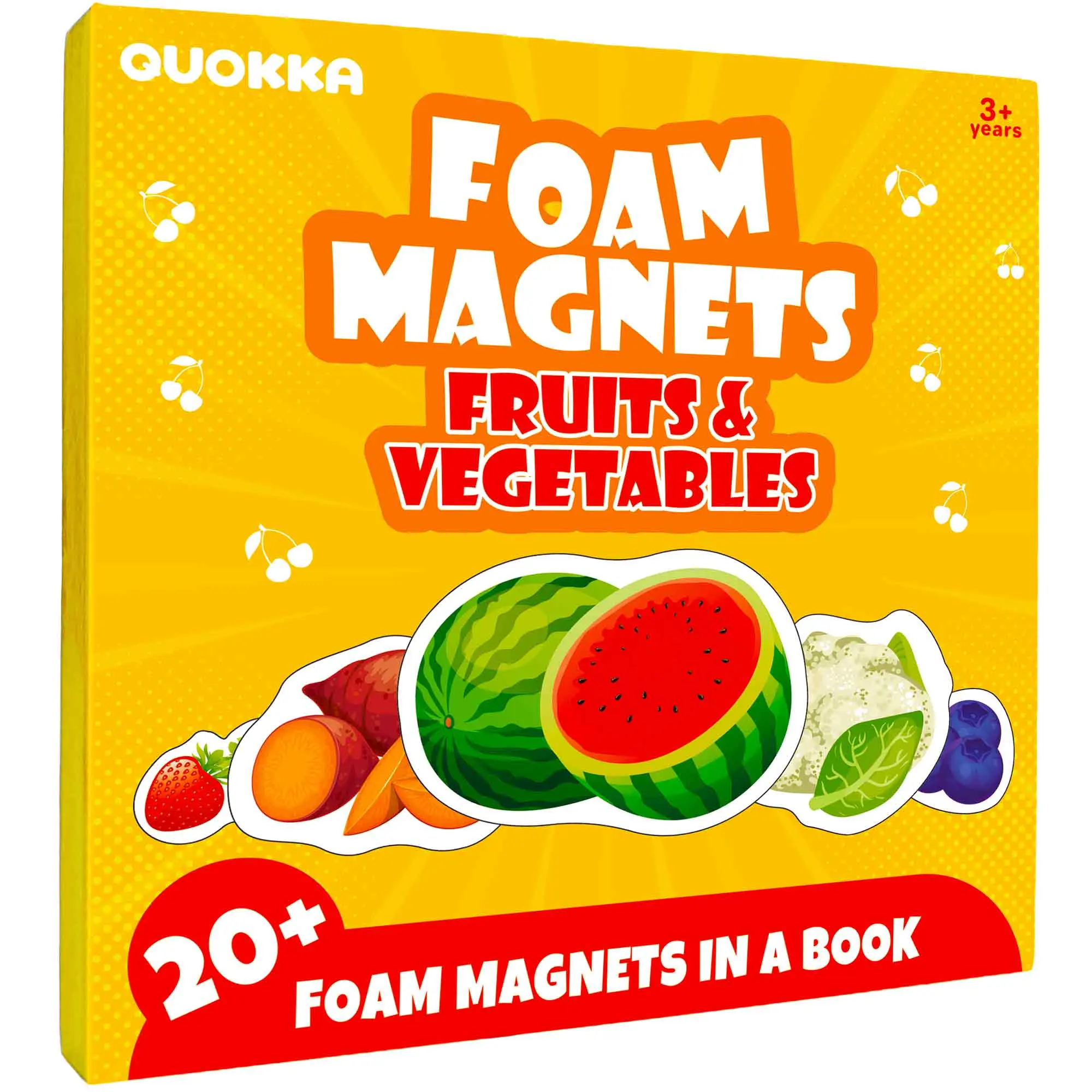 QUOKKA Travel Puzzle for Toddlers 1-3 Years, Toddler Toys with 20+ Veggie & Fruit Pieces, 6.9x6.9in Compact Lightweight Book, Fold-Out Landscape, Magnetic Snap Play, Travel-Easy Learning & Storytelling Toy