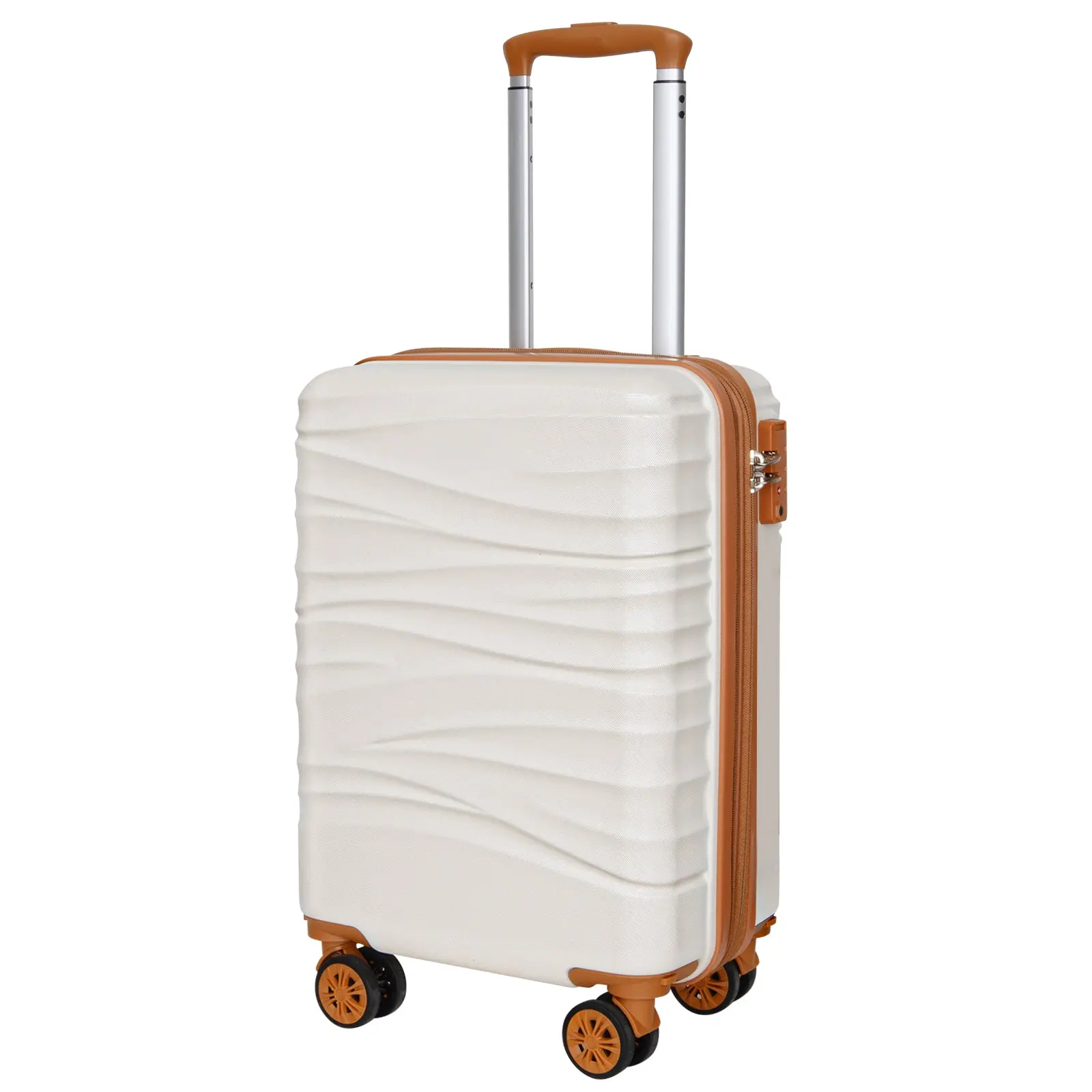 SUNSPIRE 20 In Hardside Suitcase Carry On Luggage Airline Approved PC+ABS Spinner Wheels TSA Lock Lightweight Scratch-Resistant YKK Zipper