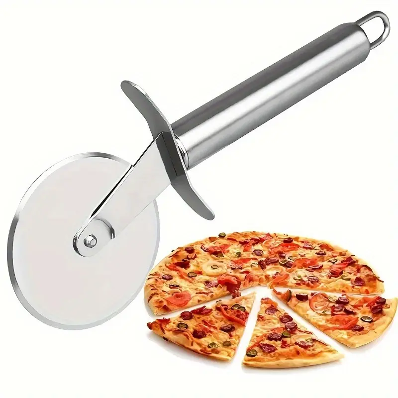 1pc Stainless Steel Manual Pizza Cutter Wheel Slicer Kitchen Gadgets Kitchenware - Durable, Precision Cutting with Easy-Grip Handle, No Electricity Required Kitchen Cooking Accessories