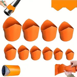GJANSH 10-Piece Pipe Saddle Template Set - Precision Wrap-Around Pipe Cutting Guide, Multi-Size Tube Notching Tool for Welding & Plumbing (DN20–DN200)