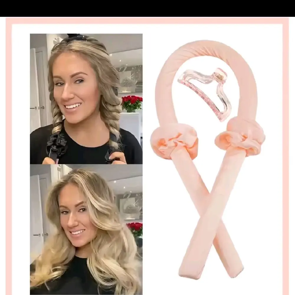 VelvaRush Heatless Curling Ribbon Set - Heatless Curls Tool, No-Heat Hair Curler, Overnight Soft Waves, Damage-Free Hair Styling Accessory