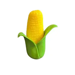 Ear of Corn Clay Magnet - Green Leaf Design Unique Kitchen Accessory