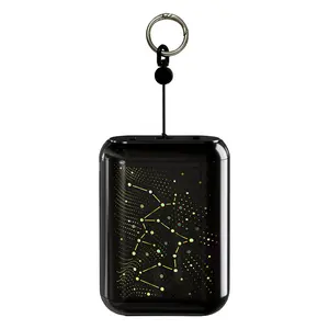 5000mAh Mini Power Bank (5000-10000mAh Range), 22.5W Fast Charging, USB Type-C Chargeable Port, LED Indicators with Neon Cool Lighting, Starry Sky Design, Portable Mobile Device Accessories for On-the-Go Use