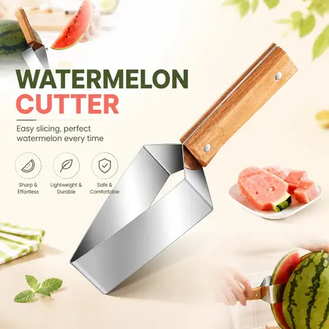 2026 New Triangular 1-Piece Stainless Steel Safe Blade Fruit Slicer Handheld - Manual Kitchen Utensils Gadget, Durable Multifunction Tool, Easy to Clean, Cuts Watermelon, Outdoor/Family Party Summer Essential, Father's Day Gift