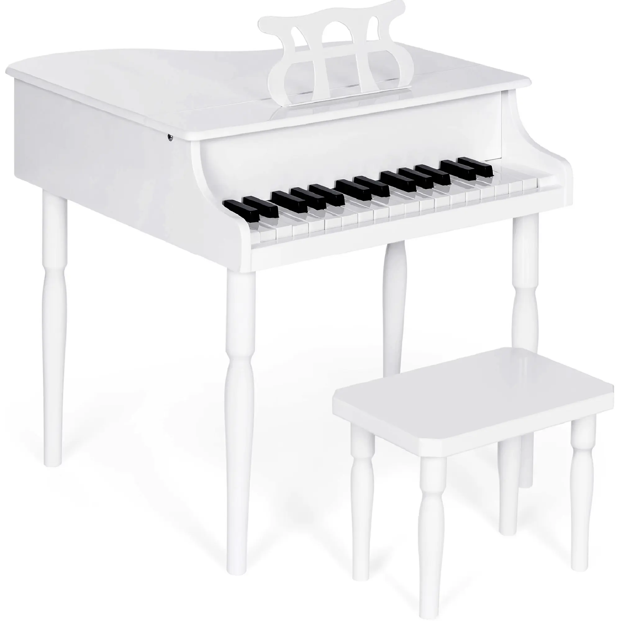 Best Choice Products Kids Classic 30-Key Mini Piano w/ Lid, Bench, Folding Music Rack, Song Book, Stickers