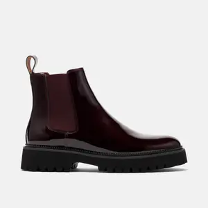 Dax Burgundy Patent Leather Chelsea Boots