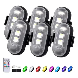 6PCS Wireless LED Lights for Car with Remote Control,  Rechargeable Led Lights Anti-Collision LED Lights for Car Motorcycle Bike Drone Aircraft,Fathersdaygifts