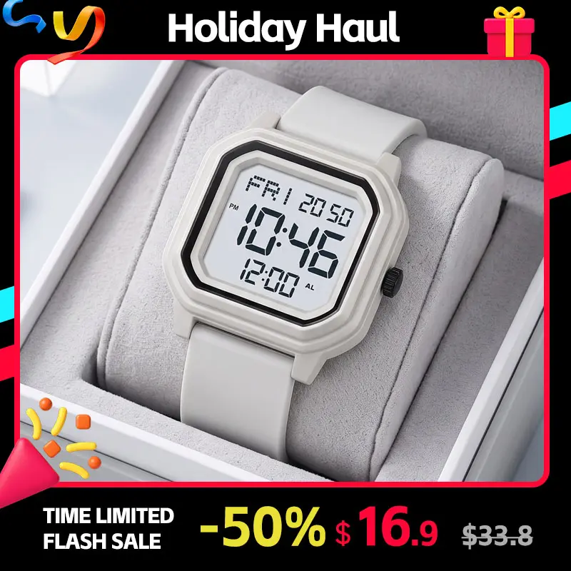 SKMEI Digital Watch for Men and Women - Unisex Polygonal Sport Design with Soft Silicone Band, Stopwatch, Alarm, Countdown Timer and EL Backlight, Lightweight Style for Sport and Daily Wear