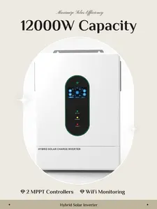 12KW 48V Split Phase Hybrid Solar Inverter, 18000W PV Input & 250A Fast Charge, 120V/240V Off-Grid System, 2 MPPT, WiFi Monitor, 6-Unit Parallel, UL Listed for Home Battery Backup (Li-ion/Lead Acid)