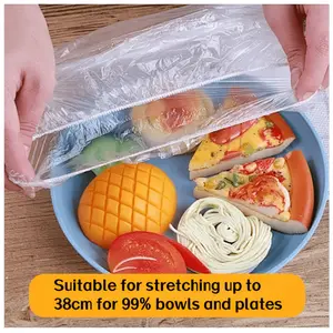 1200/600/200pcs Food Grade Plastic Wrap Covers for Freshness, 200/600/1200pcs, Colorful Disposable Food Covers, Fruit and Vegetable Saran Wrap for Kitchen, Picnic, BBQ - Safe for Food Contact