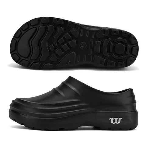 Foamfam Women's Soft Soled Slip On Cuban Clogs - Lightweight Cushioned Waterproof Mules, Easy-Clean Surface, Soft Insole, Hot Oil Splash Protection, Nurse Shoes for Hospital Use, Shoes for Women