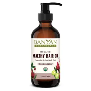 Healthy Hair Oil - Nourishing Herbal Oil Supports Thick, Lustrous, and Beautiful Hair - Organic Hair Oil with Sesame, Coconut, Bhringaraj & Amla