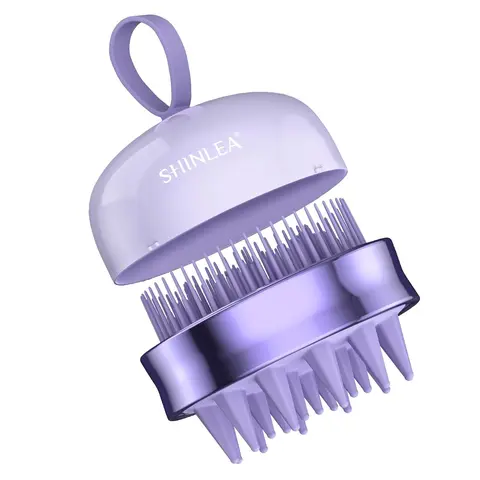 2-in-1 Scalp Massager Shampoo Brush, Scalp Scrubber for Hair Growth & Dandruff Removal, Hair Scrubber with Soft Silicone Bristles, Wet Dry Scalp Exfoliator for Scalp Care (Purple) scalp  psoriasis