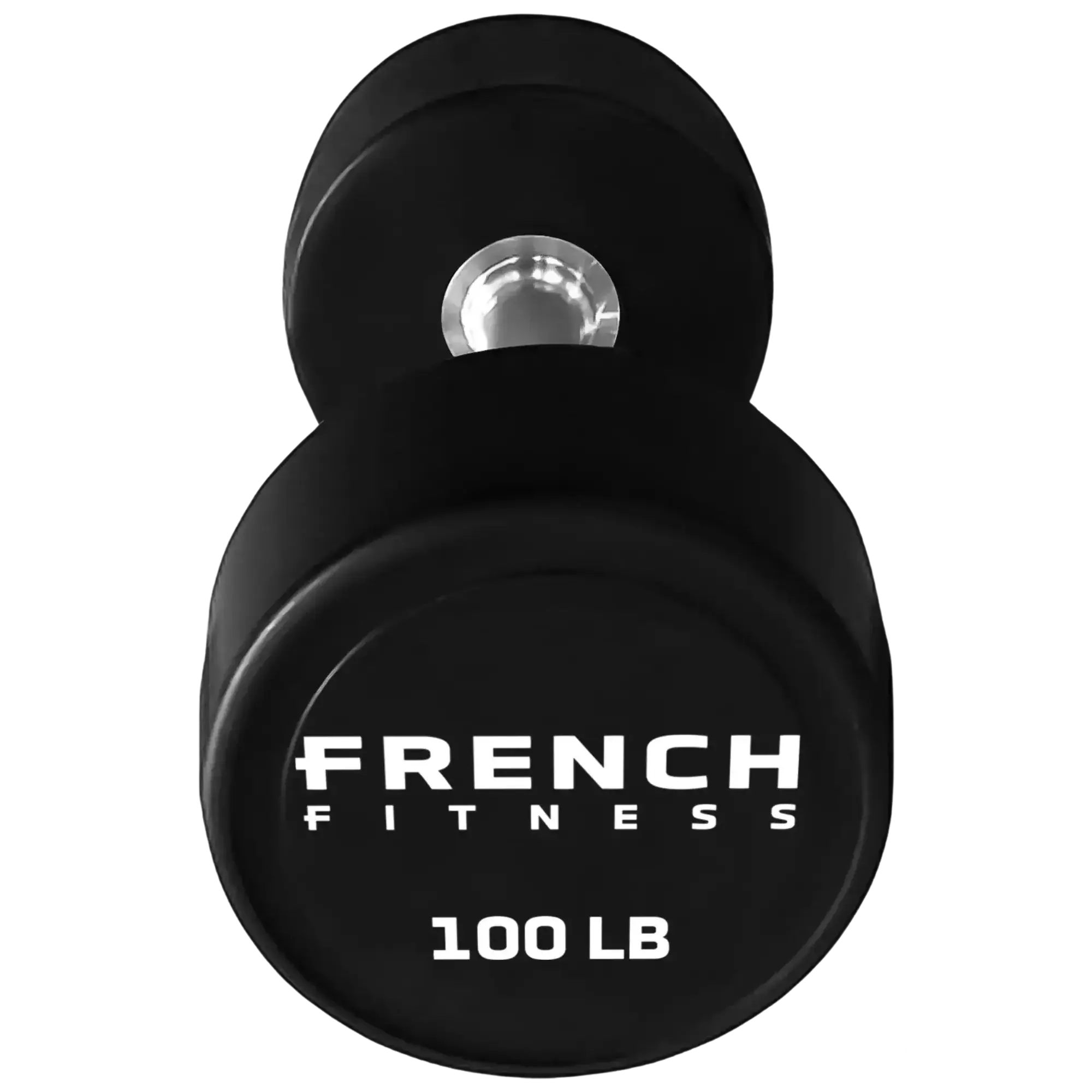 French Fitness Urethane Round Pro Style V2 Dumbbell - 100 lbs Single (New) | Weight Training Fitness Equipment